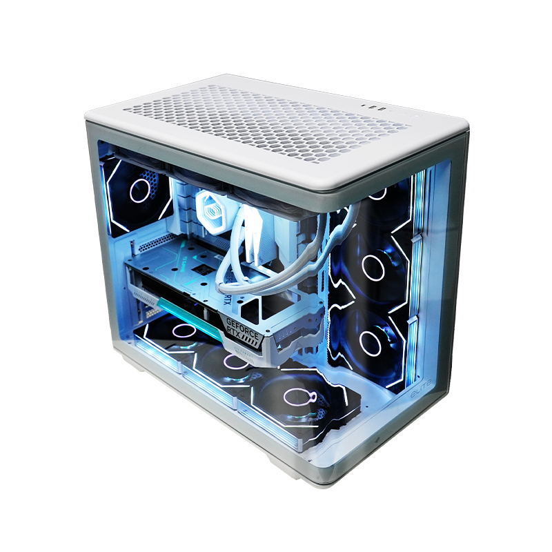 Retro Gaming Pc Case - เคสคอมพิวเตอร์ Cooler Master ATX แบบกระจกโค้งมองทะลุได้ รองรับระบบระบายความร้อนด้วยน้ำขนาด