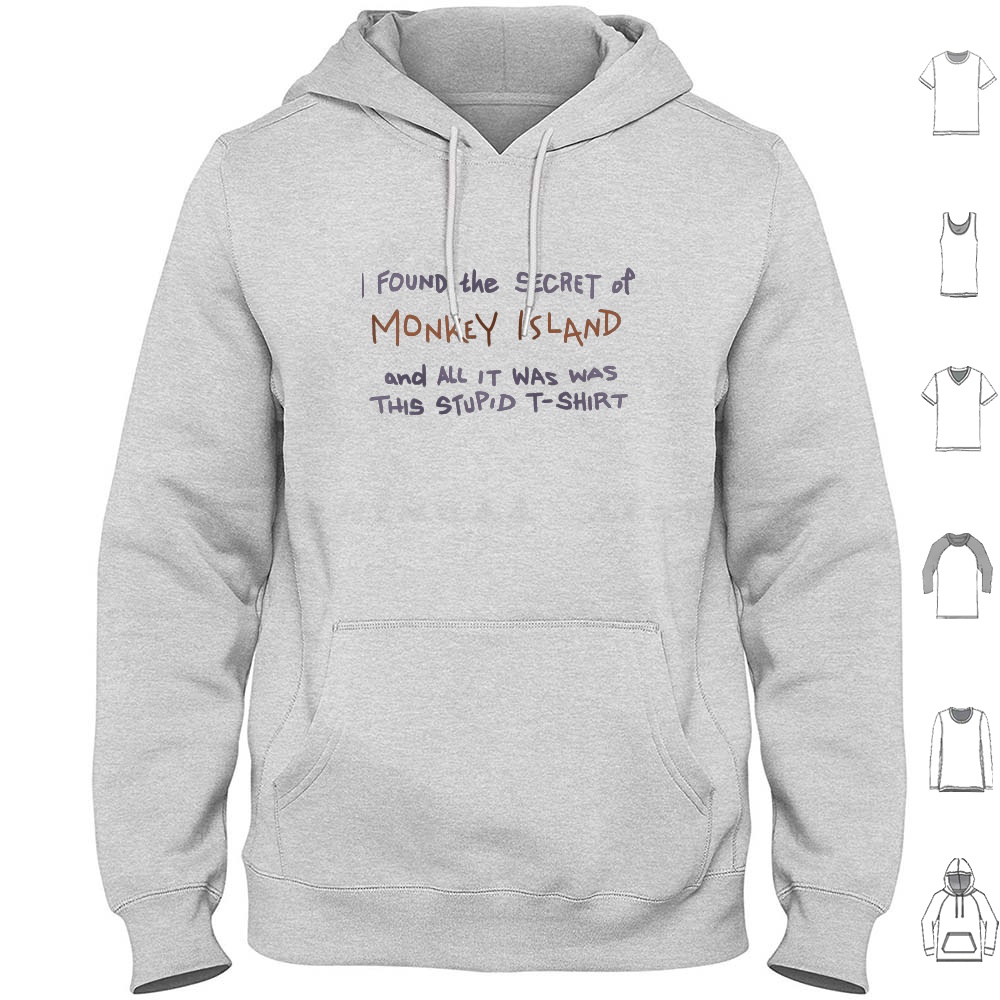 Retro Gaming Island - ฉันค้นพบความลับของเสื้อฮู้ดดี้ Monkey Island ผ้าฝ้าย แขนยาว เกม