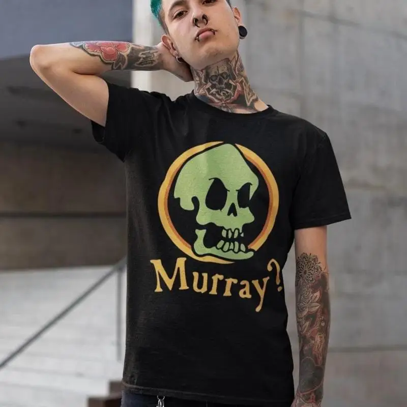 Retro Gaming Island - เสื้อยืดผ้าฝ้ายหนา Monkey Island Gaming Murray Retro