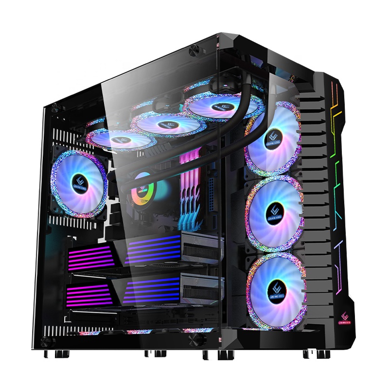 Retro Gaming Pc Case - เคสคอมพิวเตอร์ ATX สำหรับเล่นเกม กระจกนิรภัย รองรับพัดลม 120