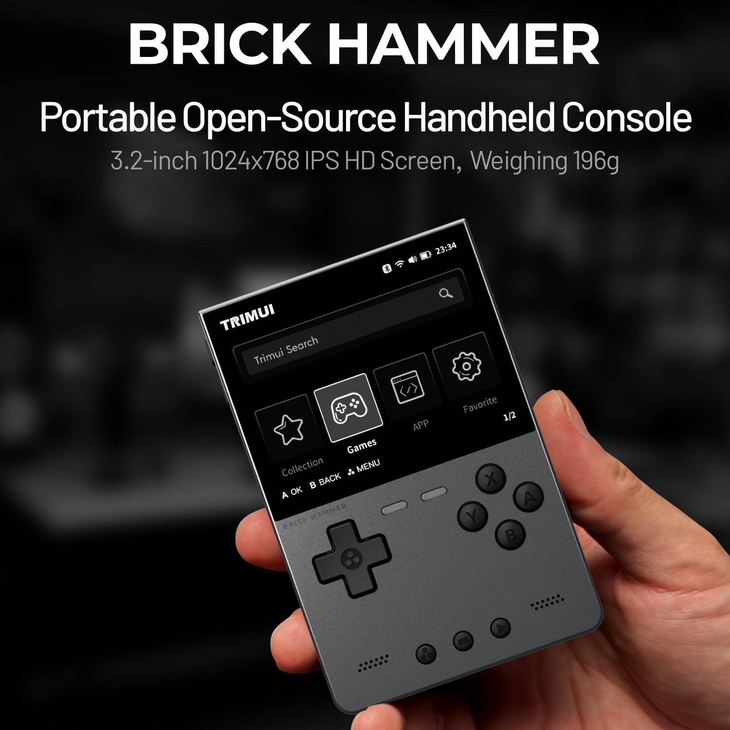Retro Gaming Mobile - เครื่องเล่นเกมพกพา TRIMUI BRICK HAMMER สไตล์เรโทร ระบบ