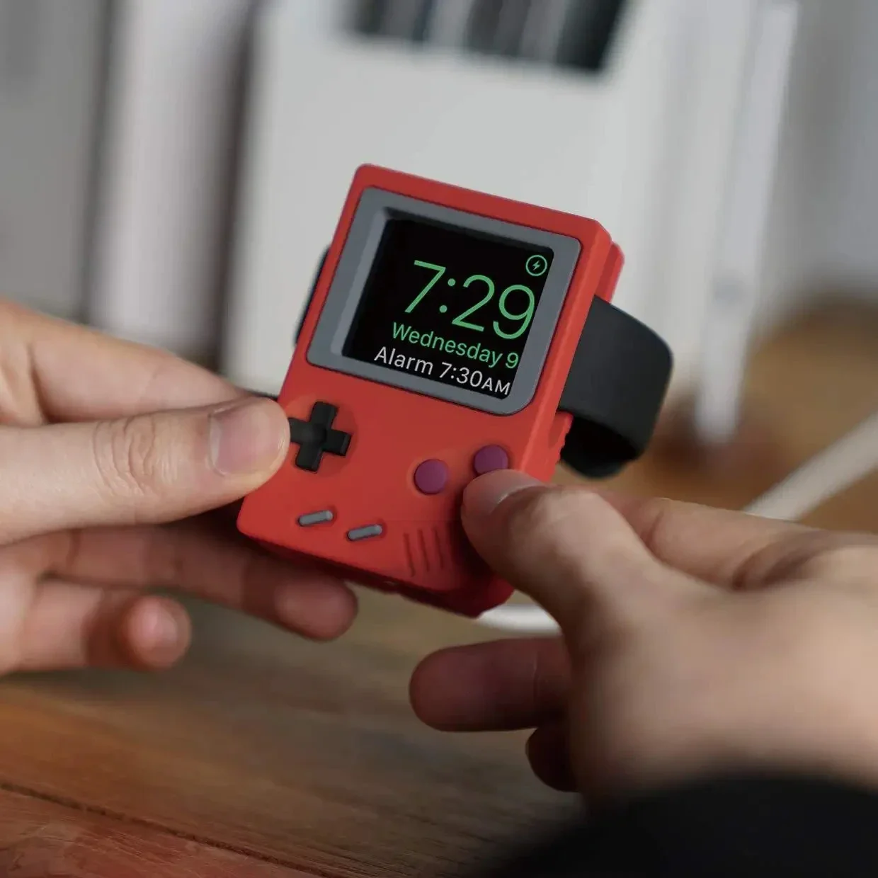Retro Gaming Nostalgia - แท่นวางซิลิโคนสำหรับที่ชาร์จ IWatch สำหรับ Apple Watch 10