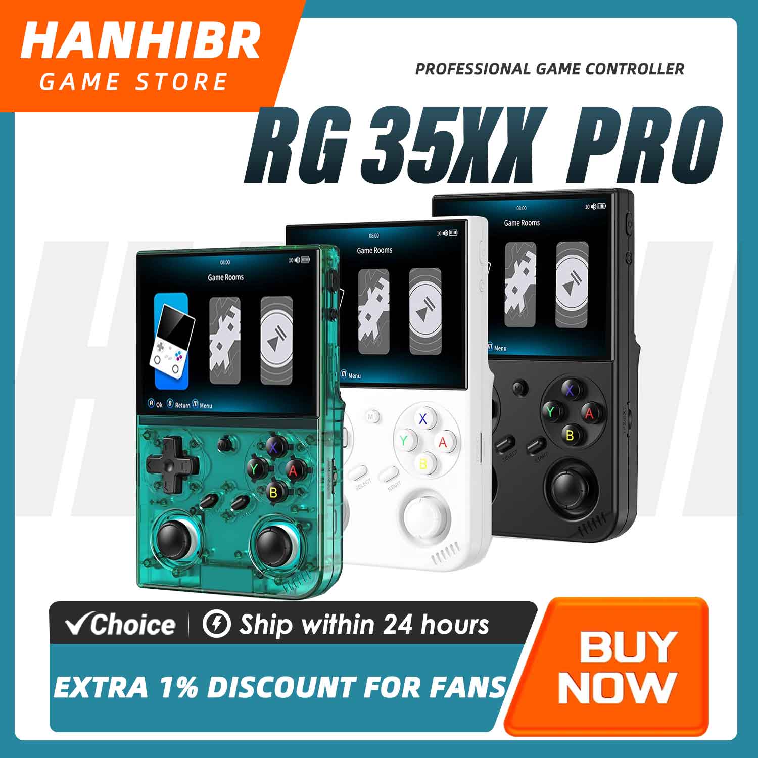 Retro Gaming Hdmi - เครื่องเล่นเกมพกพาแนวตั้ง ANBERNIC RG35XX Pro รองรับเกมเรโทร วิดีโอเกม