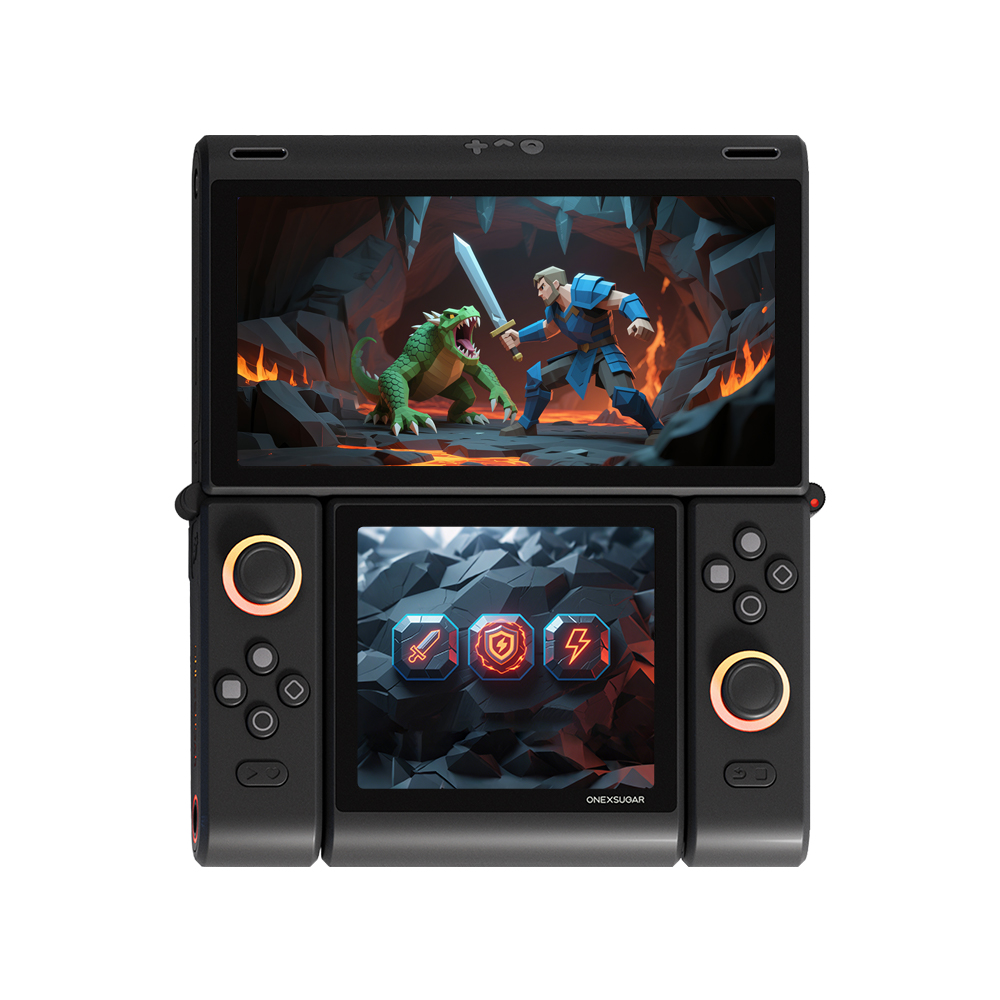 Retro Gaming Xbox One - เครื่องเล่นเกมพกพา OneXPlayer OneXSugar Pocket หน้าจอสัมผัสคู่ ระบบ