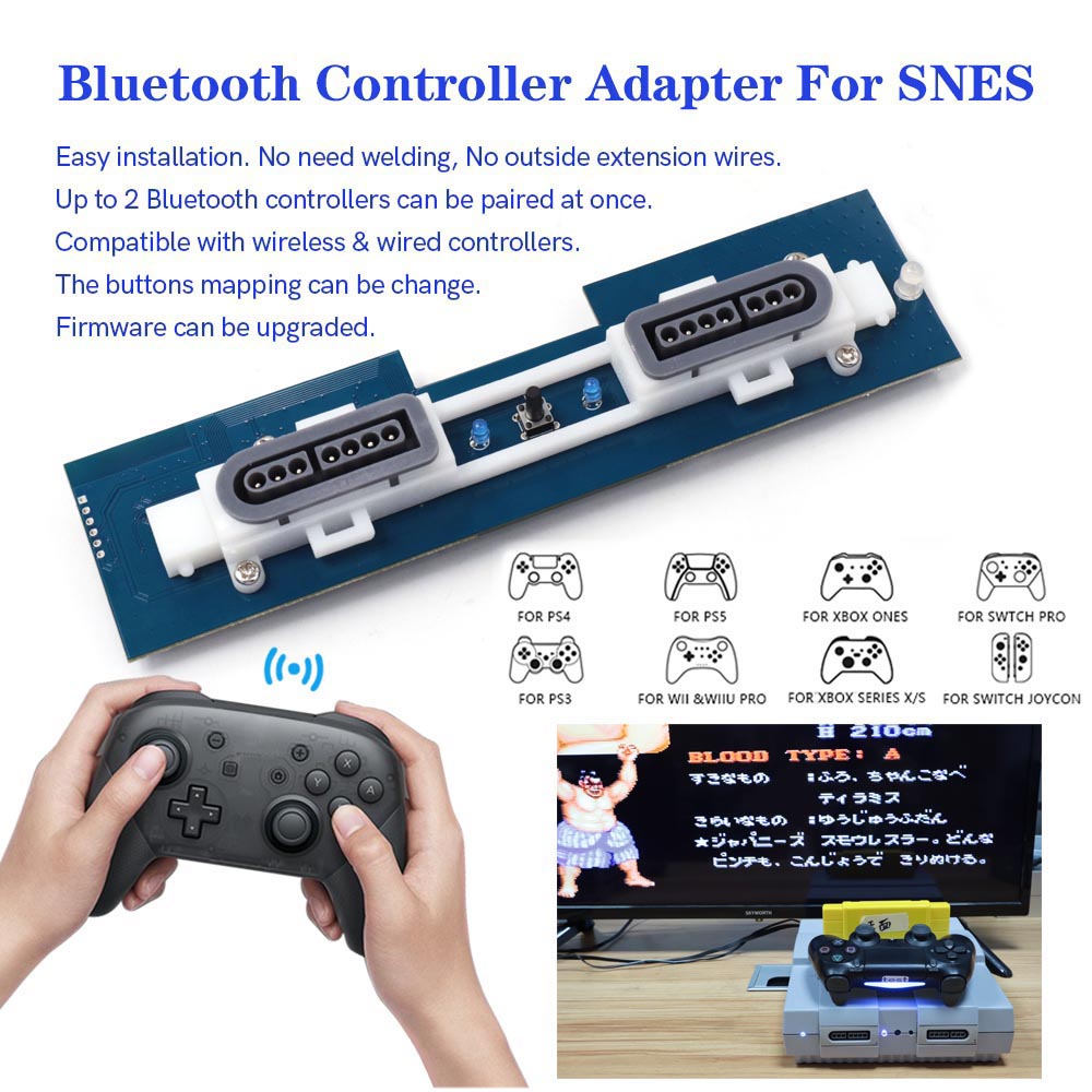 Retro Gaming Xbox One - ตัวรับสัญญาณแบบย้อนยุคสำหรับ US SNES บลูทูธ PCB อะแดปเตอร์ภายในสำหรับคอนโซล