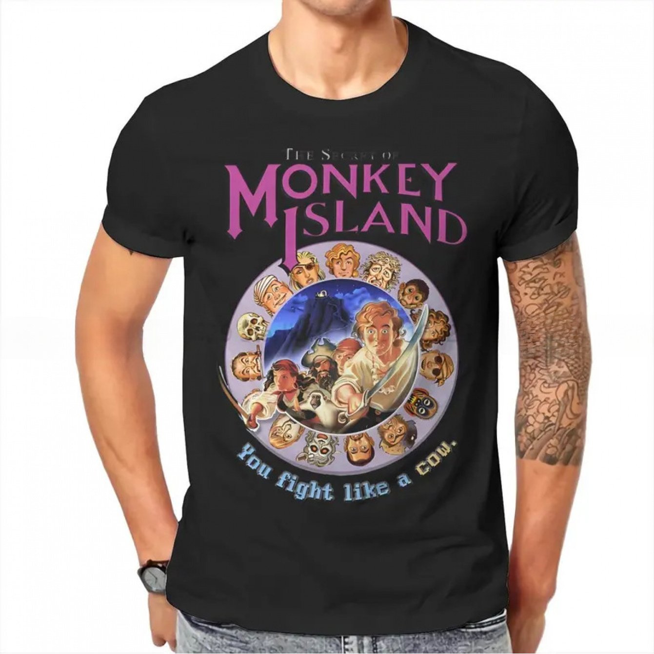 Retro Gaming Island - เสื้อยืดวินเทจลายเกม Men's Secret of Monkey Island