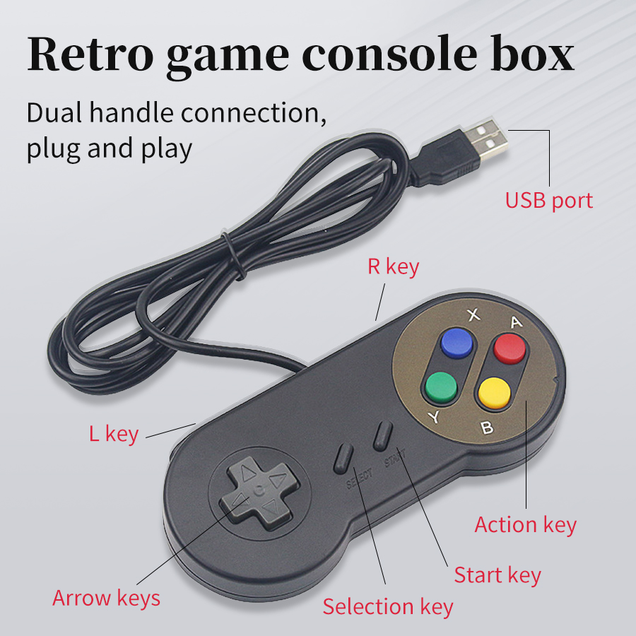 Retro Gaming Raspberry Pi 5 - ปลั๊กแอนด์เพลย์ ยูเอสบี เกมแพดสำหรับพีซี NESPi RetroPie แบบมีสาย