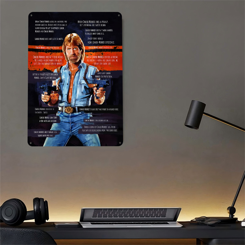 โปสเตอร์โลหะลายชัค นอร์ริส งาน - Retro Gaming Meme บทวิจารณ์และราคา