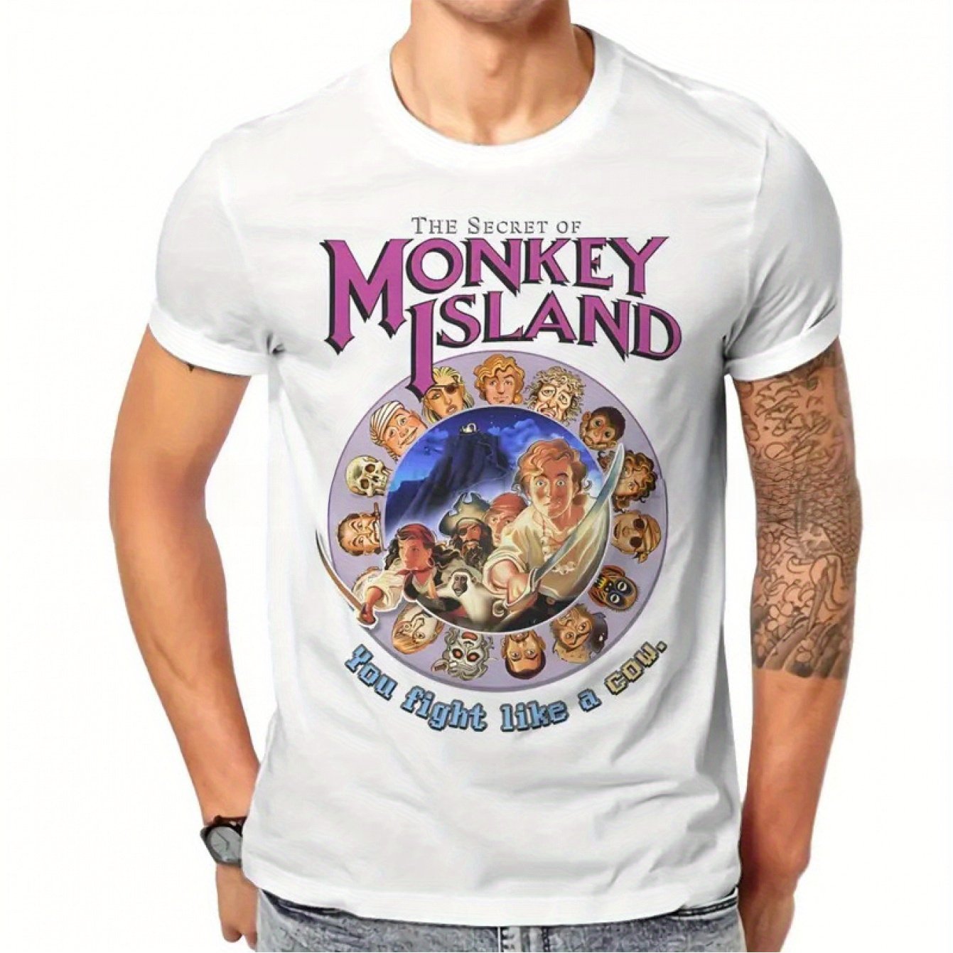 เสื้อยืดวินเทจลายเกม Men's Sec - Retro Gaming Island บทวิจารณ์และราคา